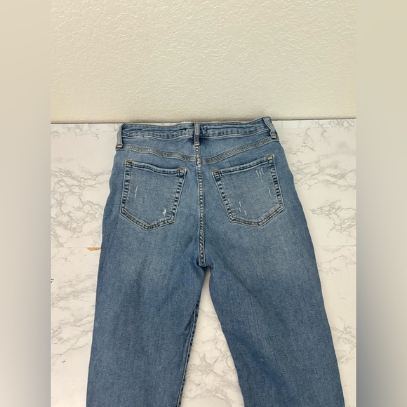 Forever 21 Distressed Stretch Denim Jeans Womens 28 Blue Wash Ripped Ankle - Picture 4 of 5